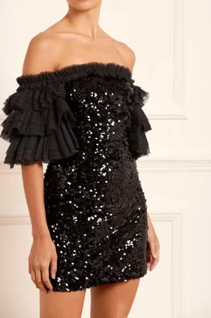 Mini Dresses | Embellished Dresses^Needle & Thread Essie Off-Shoulder Micro Mini Dress Black