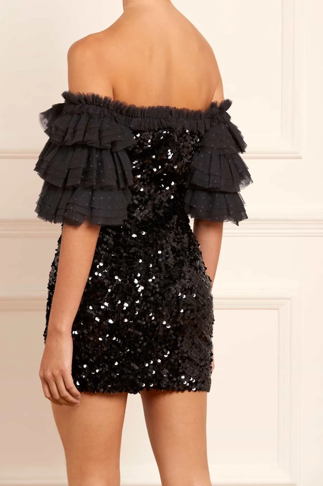 Mini Dresses | Embellished Dresses^Needle & Thread Essie Off-Shoulder Micro Mini Dress Black