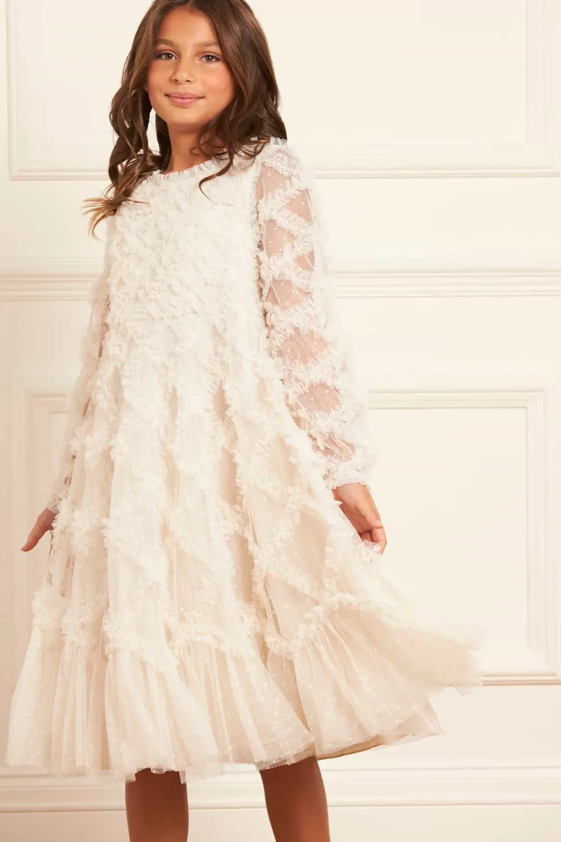 Flower Girl | Flower Girl^Needle & Thread Evelyn Kids Dress Champagne