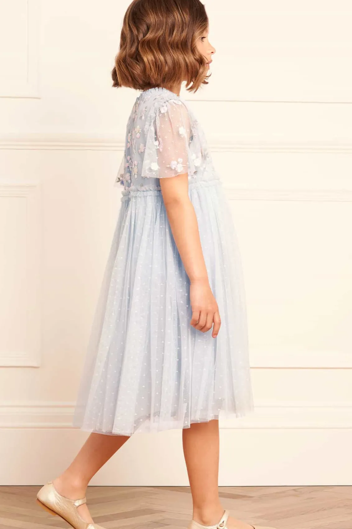 Flower Girl | Flower Girl^Needle & Thread Evening Primrose Bodice Kids Dress Blue