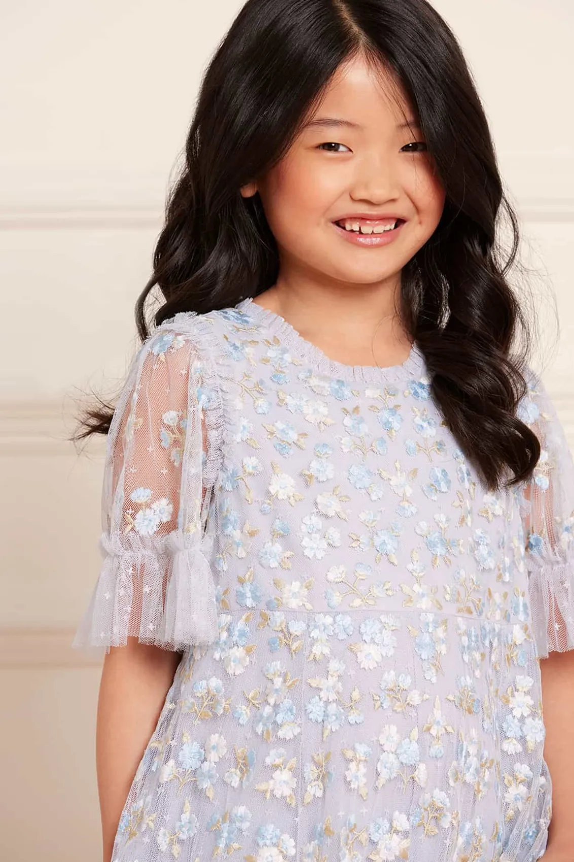 Kids Embroidered Dresses | Kids Responsibly Sourced^Needle & Thread Evening Primrose Kids Dress Blue