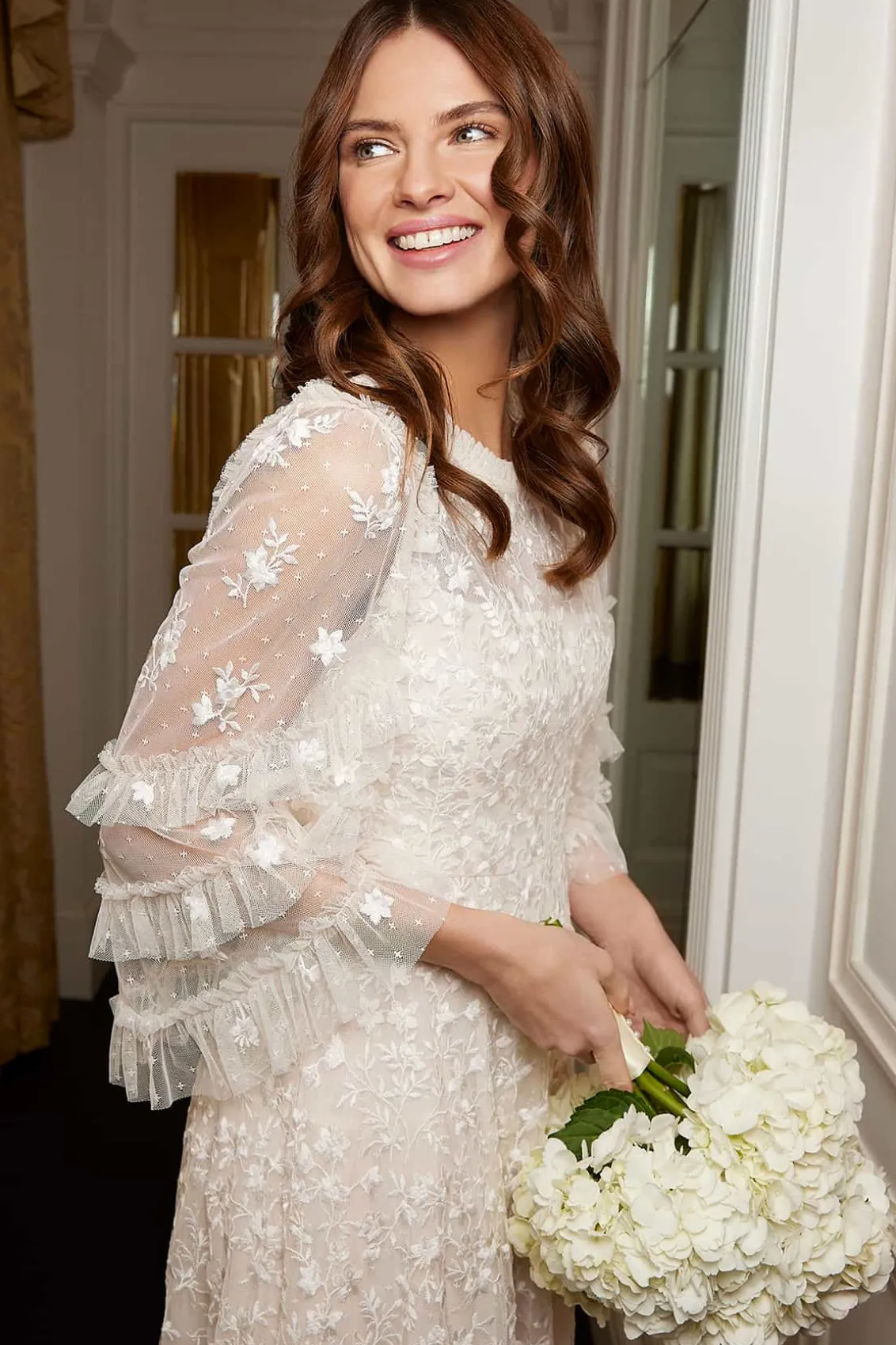 Bridal | Evening Dresses^Needle & Thread Everett Bloom Round Neck Ankle Gown Champagne