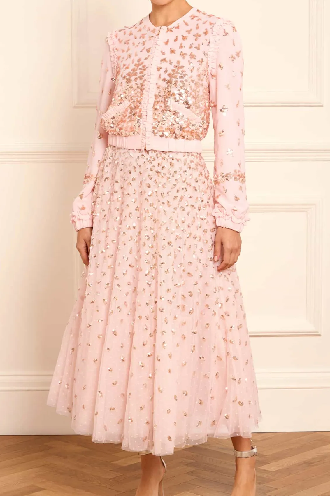 Mummy & Me^Needle & Thread Fern Georgette Bomber Jacket Pink