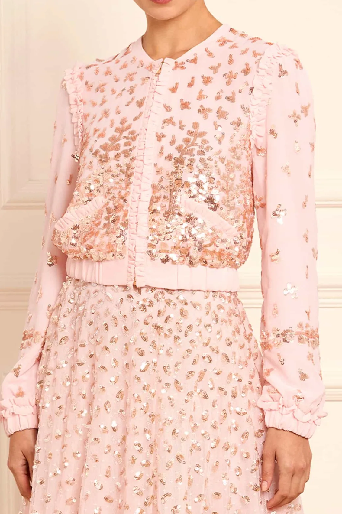 Mummy & Me^Needle & Thread Fern Georgette Bomber Jacket Pink