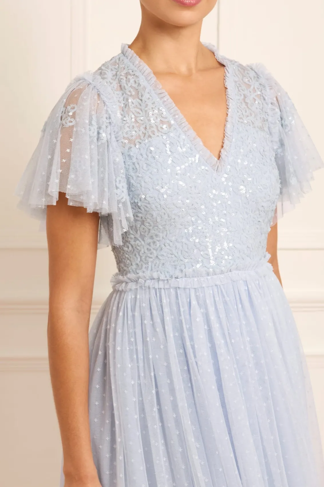 Bridesmaid | Evening Dresses^Needle & Thread Floral Lace Bodice V-Neck Ankle Gown Blue
