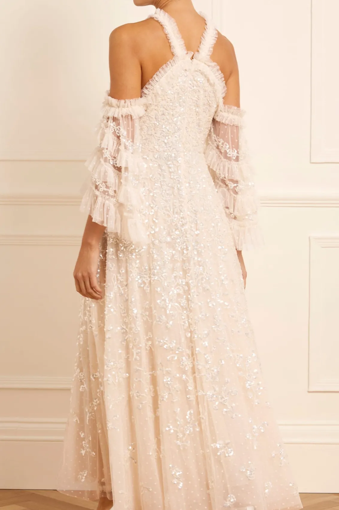 Bridal | Embellished Dresses^Needle & Thread Floral Lace Off-Shoulder Ankle Gown Champagne