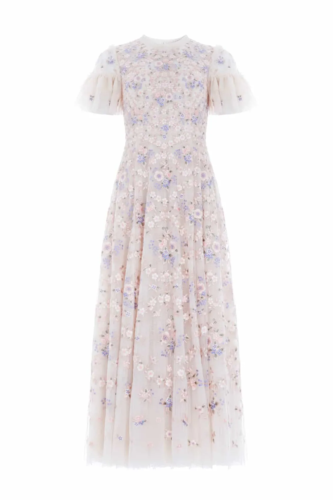Evening Dresses | Embroidered Dresses^Needle & Thread Floral Waltz Ankle Gown Champagne