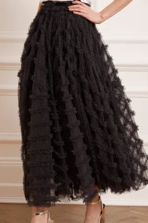Exclusives | Skirts^Needle & Thread Florence Ruffle Ankle Skirt Black