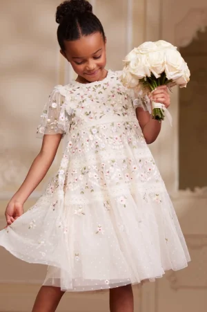 Mummy & Me | Kids Embroidered Dresses^Needle & Thread Garland Ribbon Kids Dress Champagne