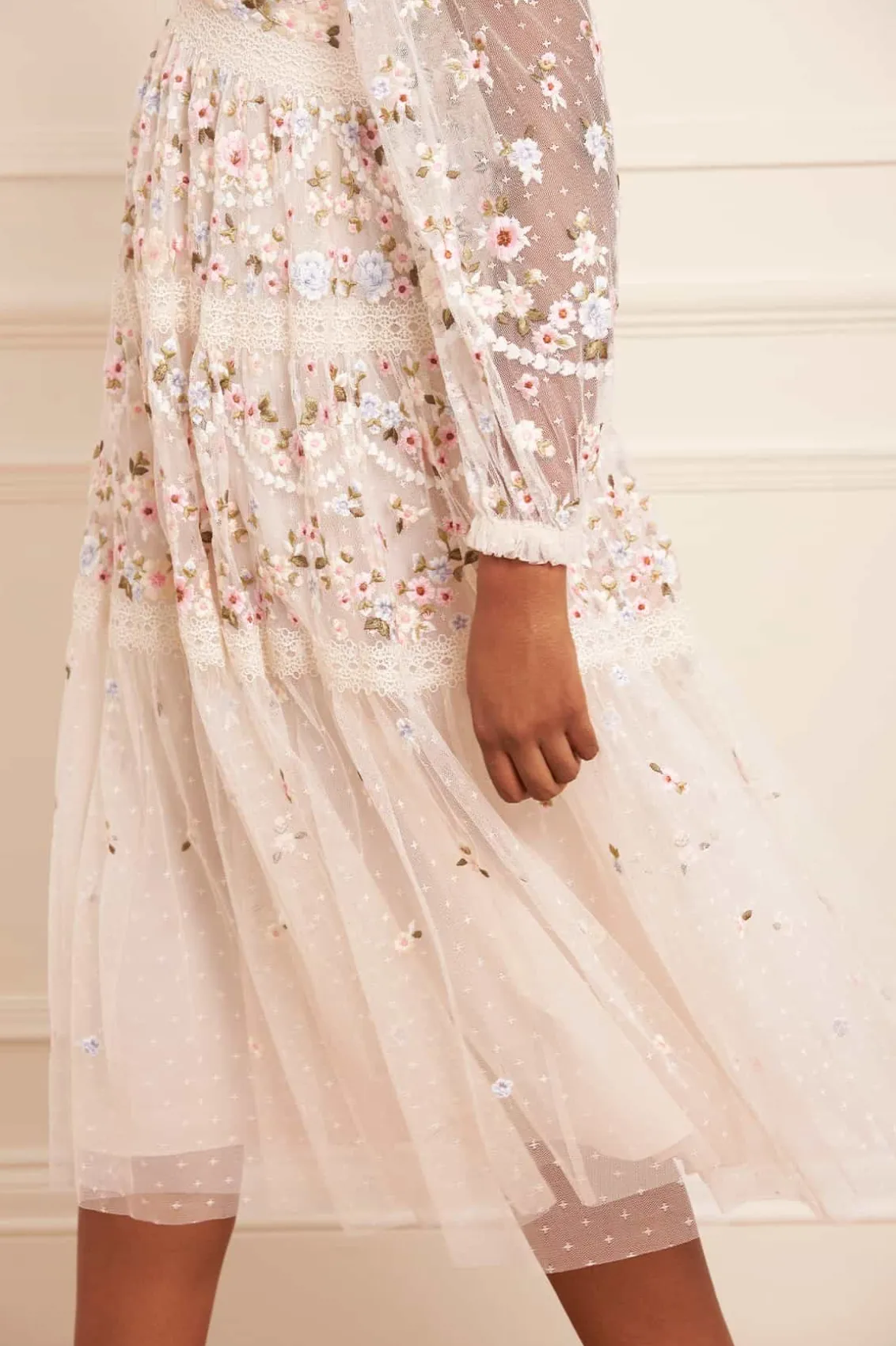 Mummy & Me | Evening Dresses^Needle & Thread Garland Ribbon Midaxi Dress Champagne