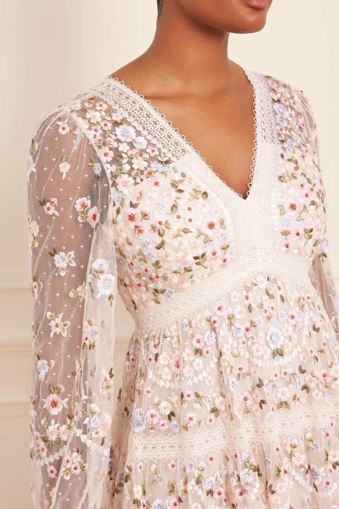 Mummy & Me | Evening Dresses^Needle & Thread Garland Ribbon Midaxi Dress Champagne