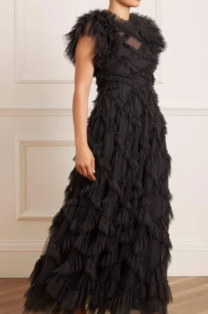 Evening Dresses | Exclusives^Needle & Thread Genevieve Ruffle Gown Black