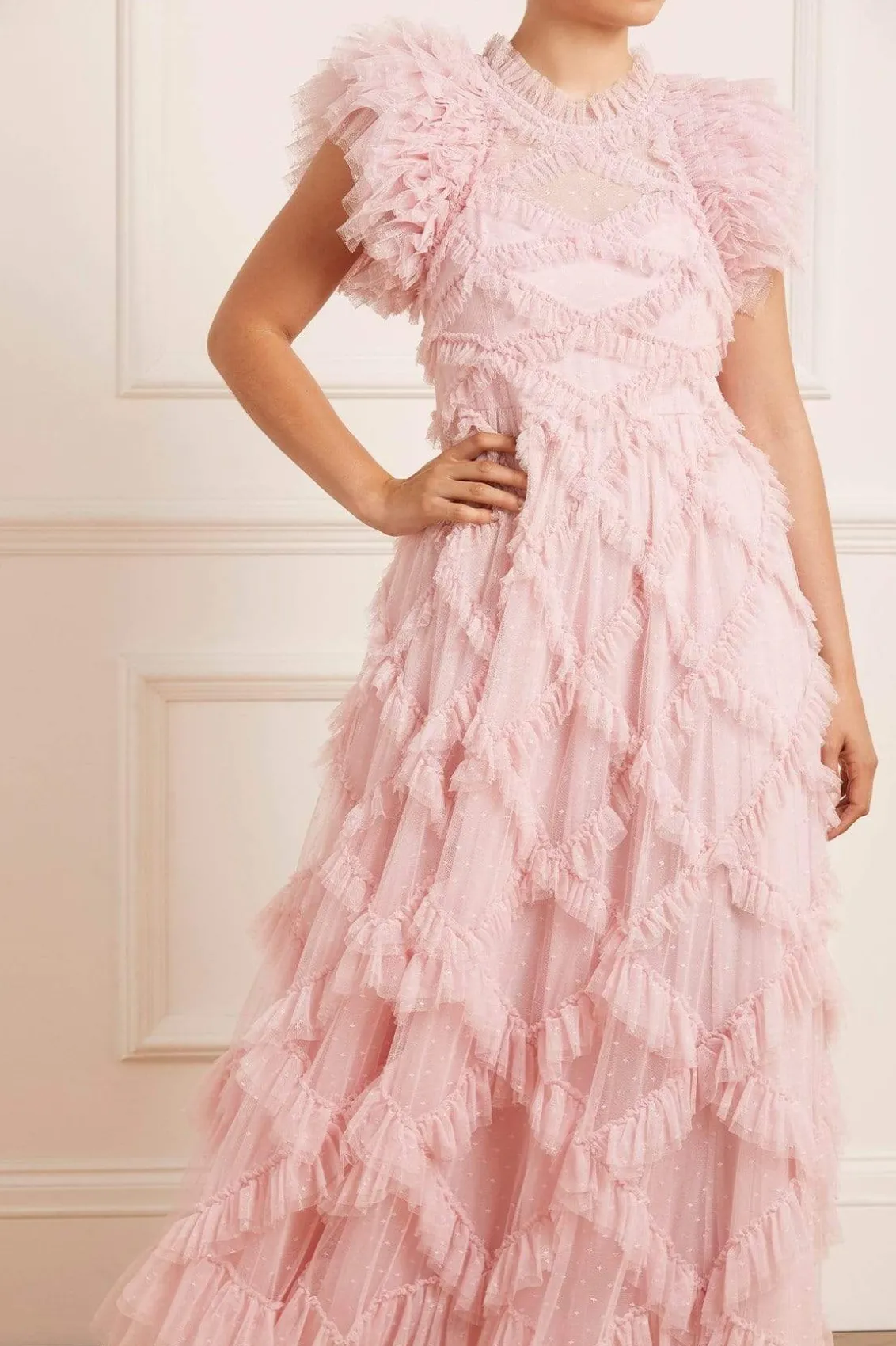 Mummy & Me | Evening Dresses^Needle & Thread Genevieve Ruffle Gown Pink