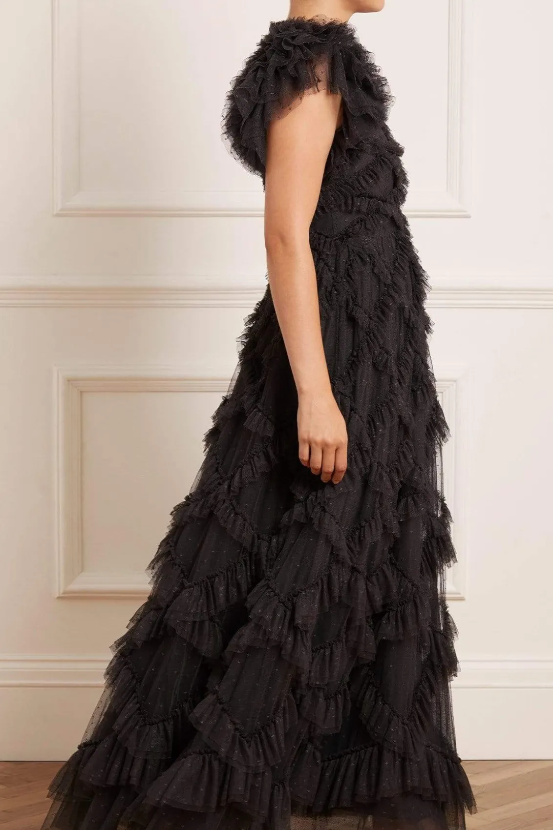 Evening Dresses | Exclusives^Needle & Thread Genevieve Ruffle Gown Black