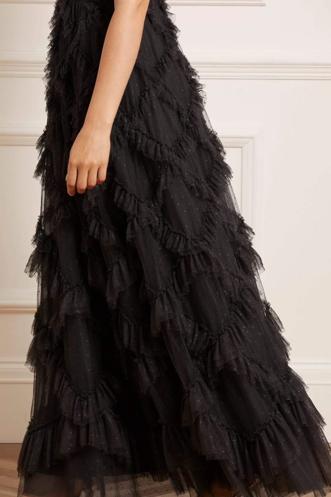 Evening Dresses | Exclusives^Needle & Thread Genevieve Ruffle Gown Black