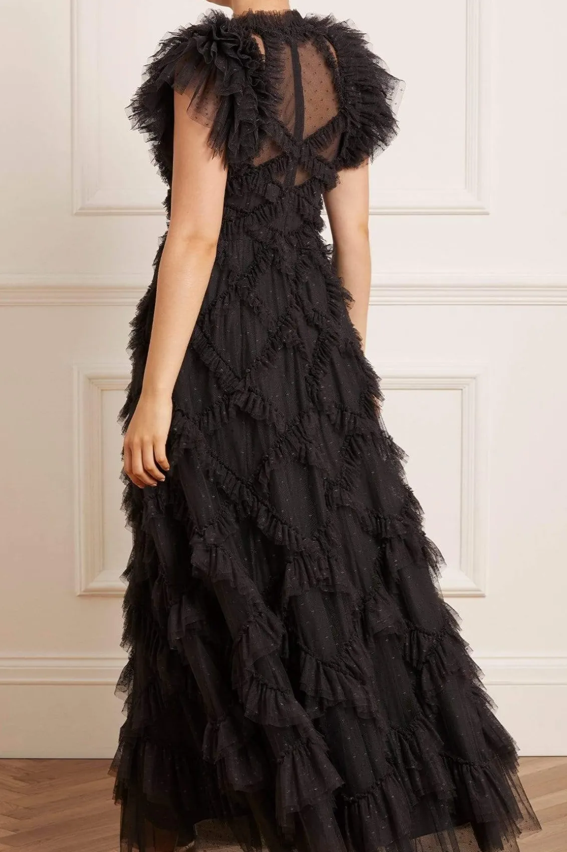 Evening Dresses | Exclusives^Needle & Thread Genevieve Ruffle Gown Black