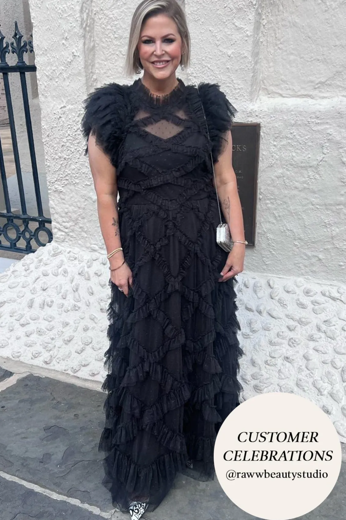 Evening Dresses | Exclusives^Needle & Thread Genevieve Ruffle Gown Black