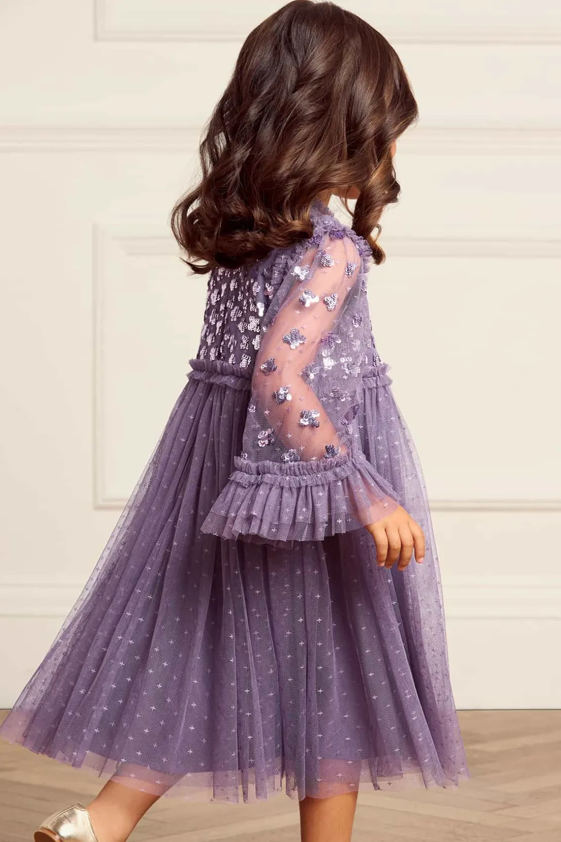 Mummy & Me | Kids Embellished Dresses^Needle & Thread Glisten Bodice Kids Dress Purple