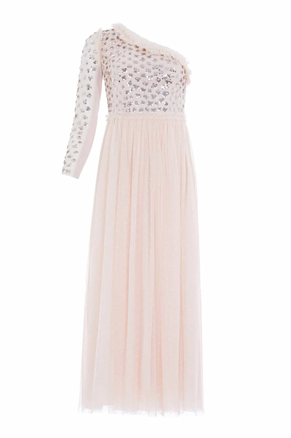 Bridesmaid | Evening Dresses^Needle & Thread Glisten Bodice One-Shoulder Ankle Gown Beige