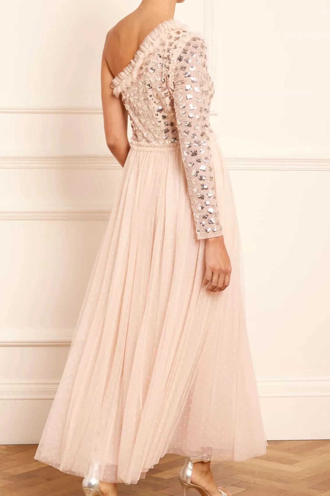 Bridesmaid | Evening Dresses^Needle & Thread Glisten Bodice One-Shoulder Ankle Gown Beige