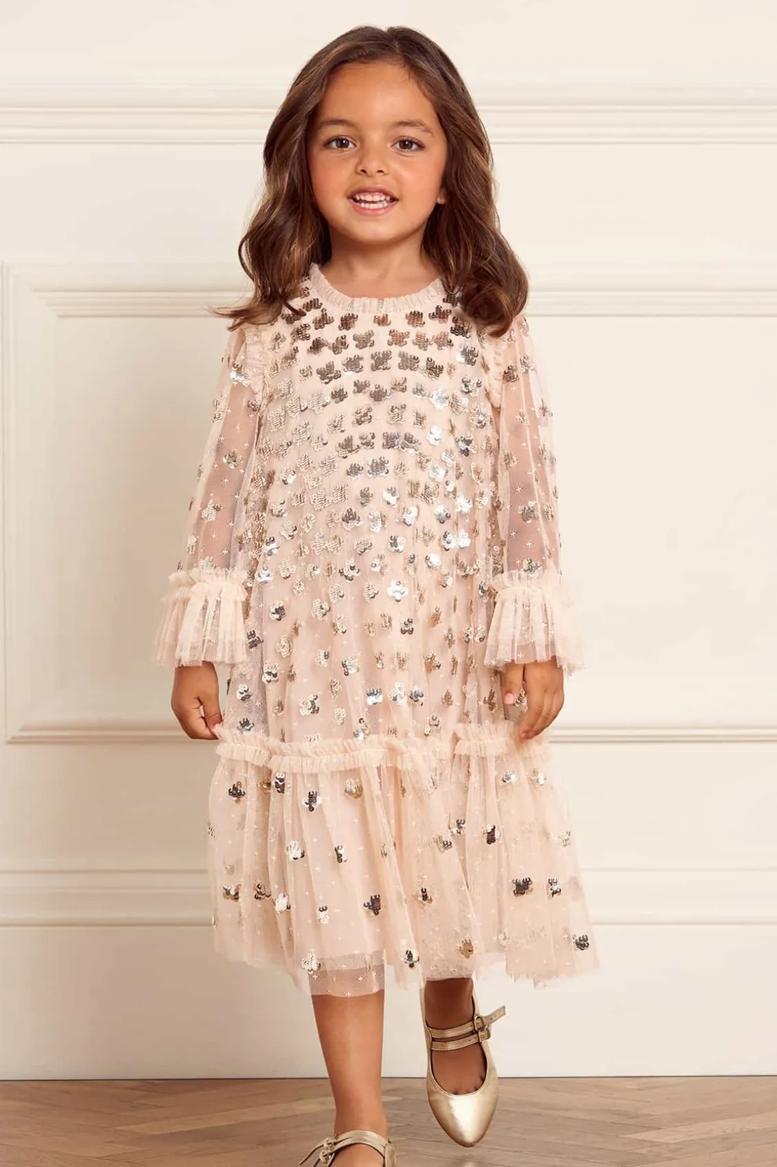 Mummy & Me | Kids Embellished Dresses^Needle & Thread Glisten Kids Dress Beige