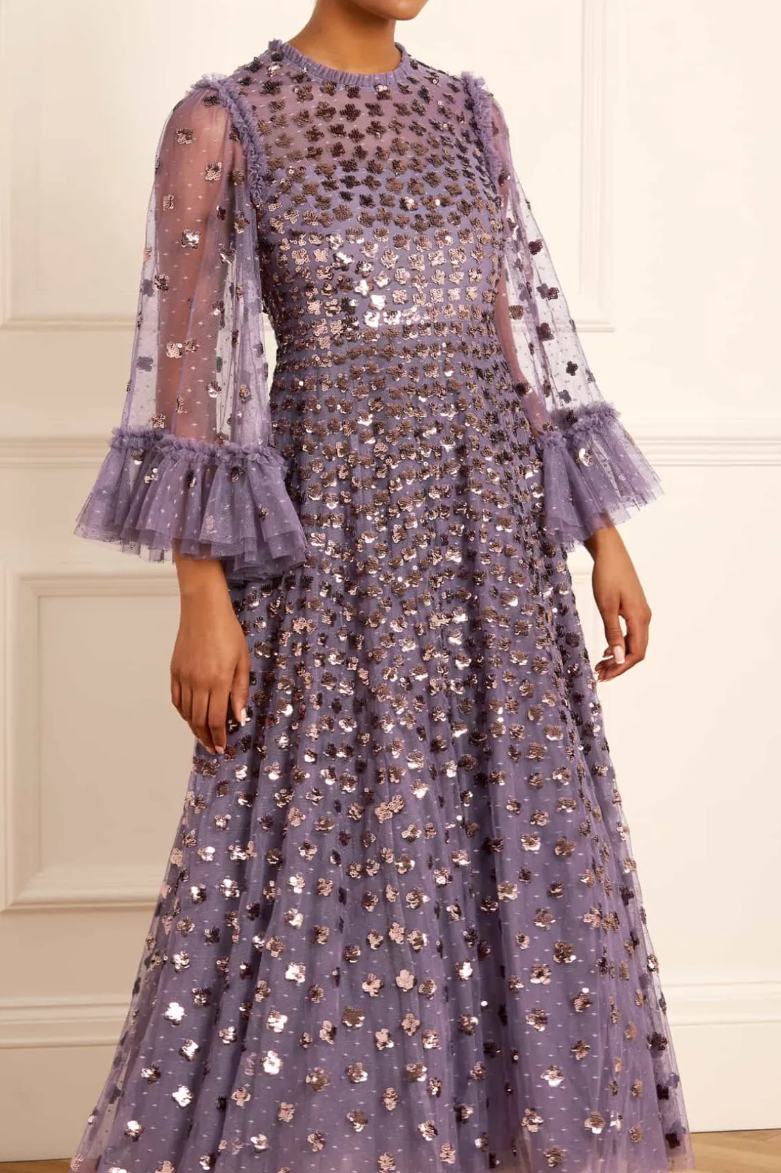 Mummy & Me | Evening Dresses^Needle & Thread Glisten Long Sleeve Ankle Gown Purple