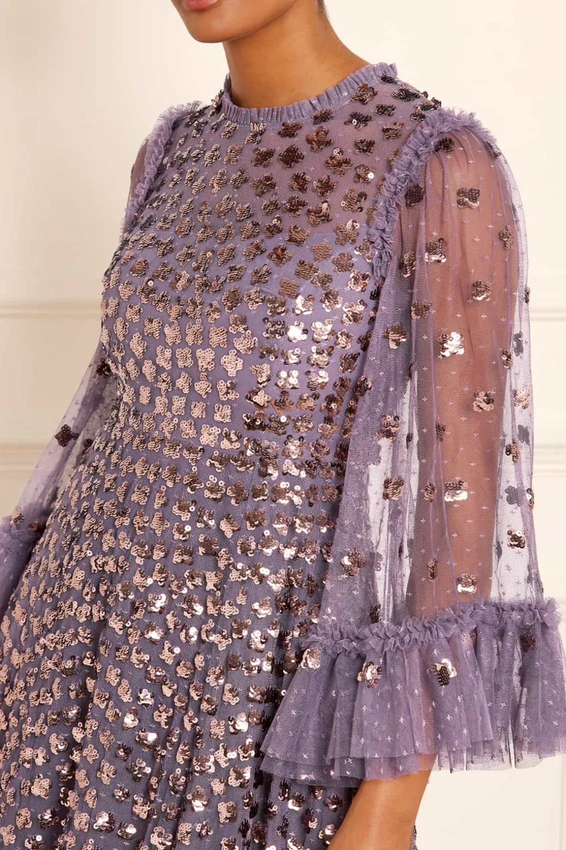 Mummy & Me | Evening Dresses^Needle & Thread Glisten Long Sleeve Ankle Gown Purple