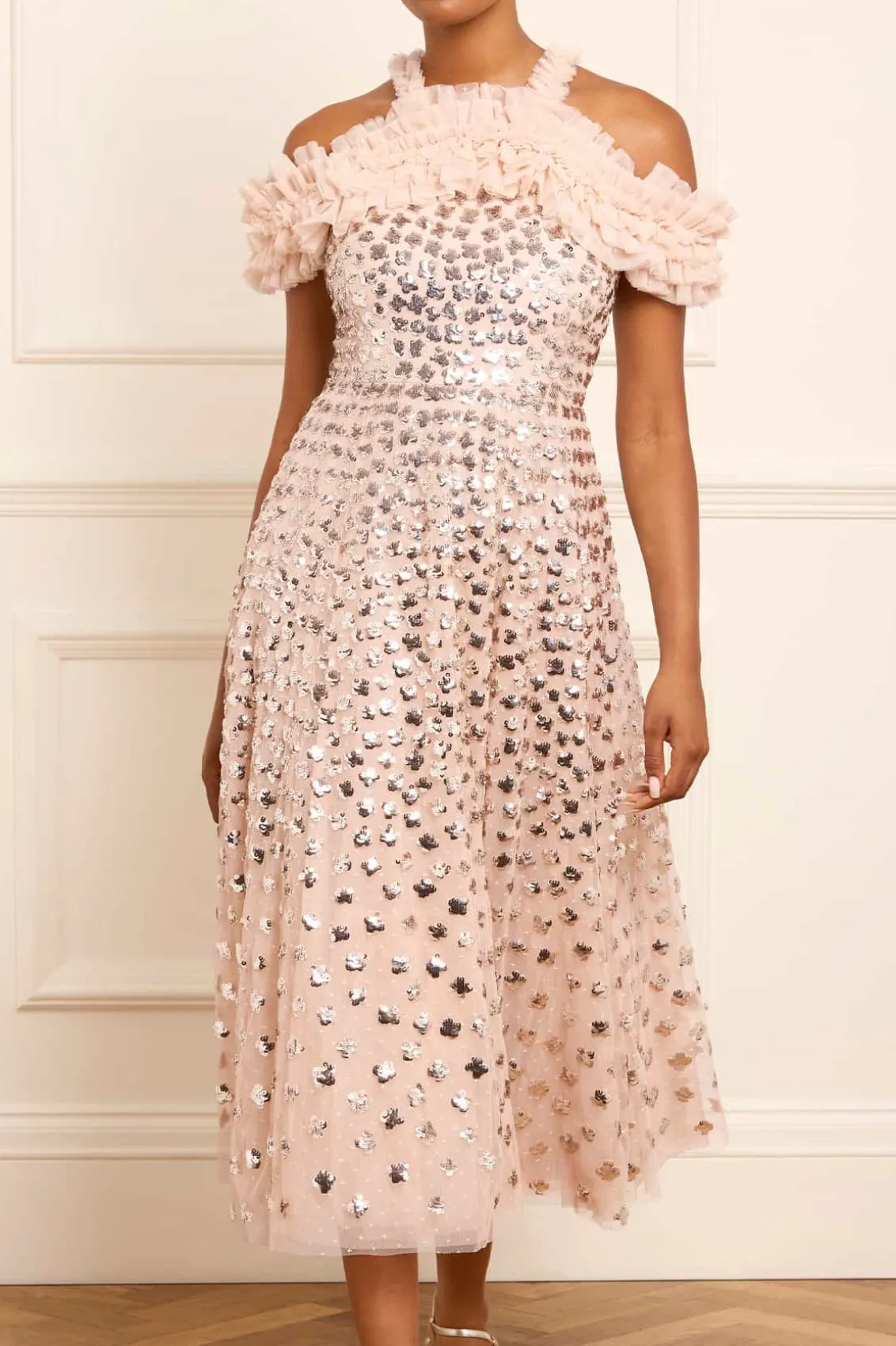 Mummy & Me | Evening Dresses^Needle & Thread Glisten Off-Shoulder Ballerina Dress Beige