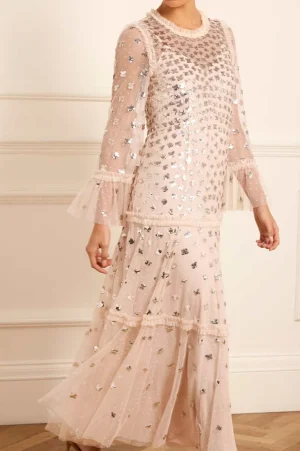 Mummy & Me | Evening Dresses^Needle & Thread Glisten Tiered Ankle Gown Beige