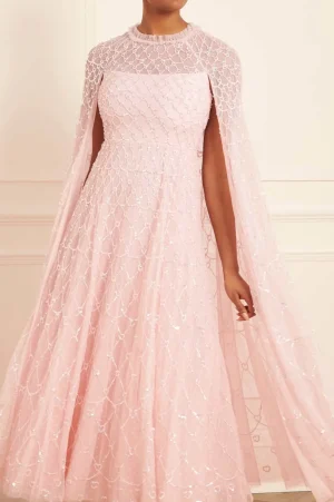 Mummy & Me | Evening Dresses^Needle & Thread Heart Lattice Ankle Gown Pink