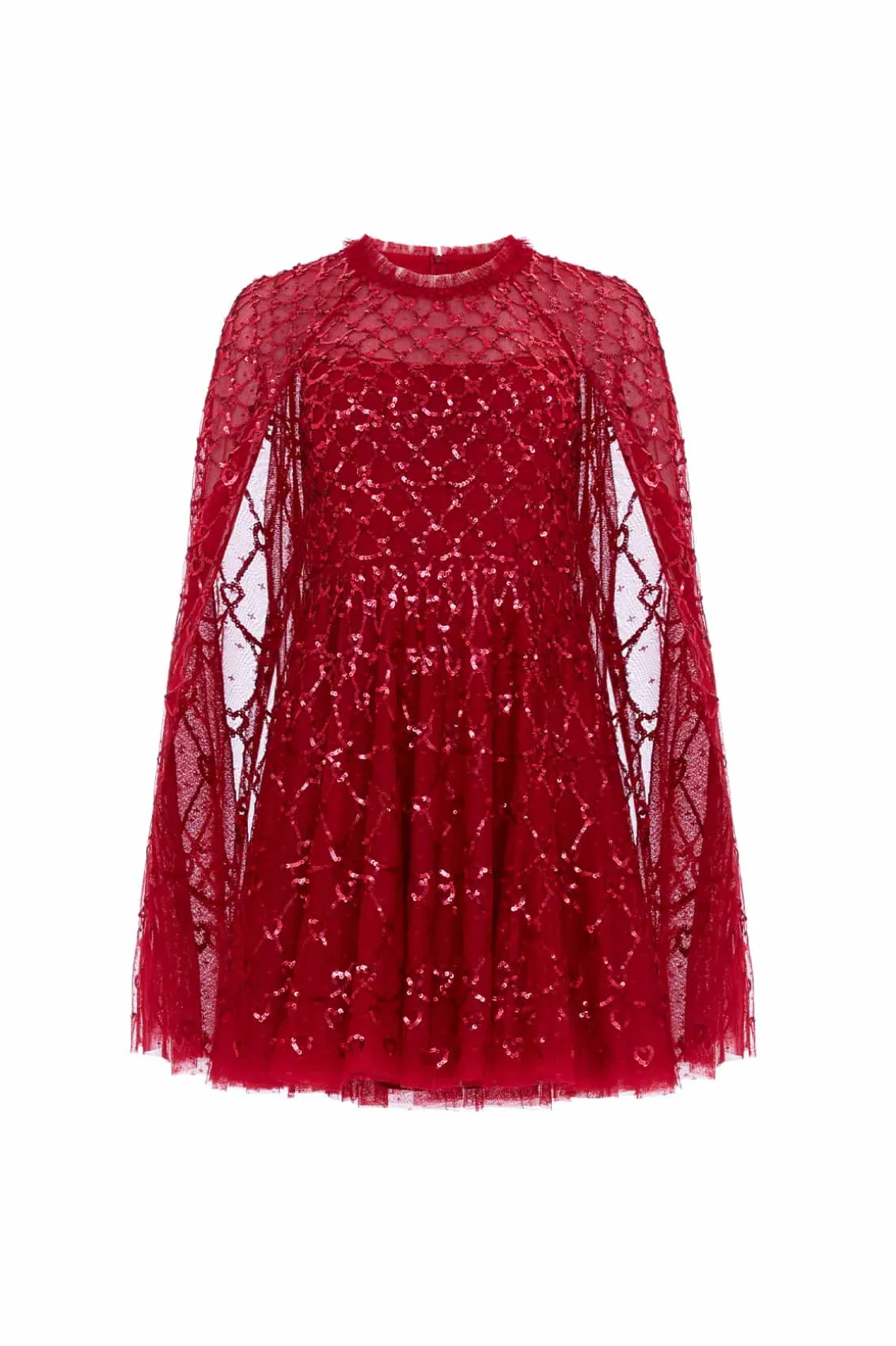 Mummy & Me | Mini Dresses^Needle & Thread Heart Lattice Micro Mini Dress Red