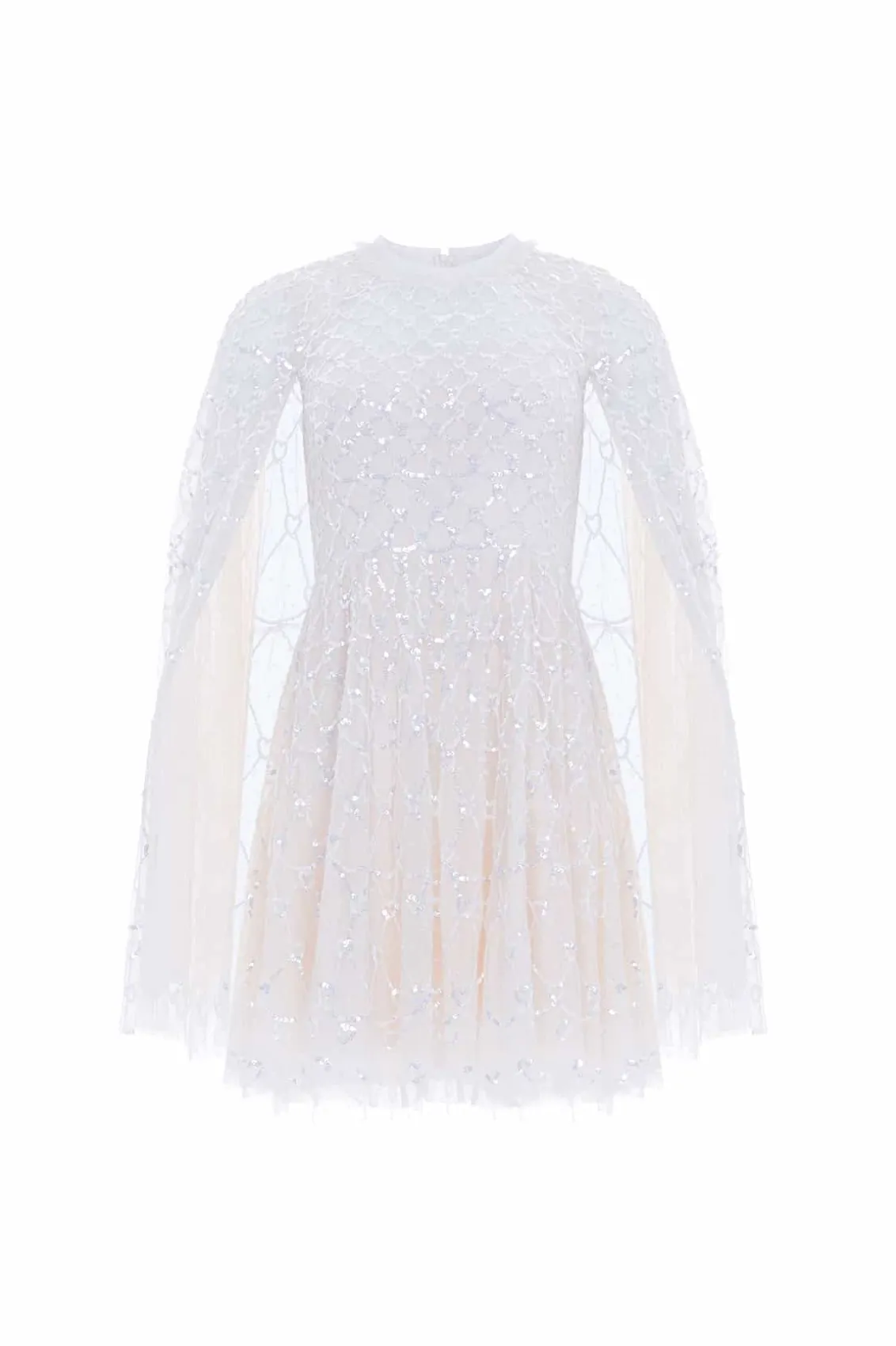 Wedding Wardrobe | Bridal^Needle & Thread Heart Lattice Micro Mini Dress Champagne