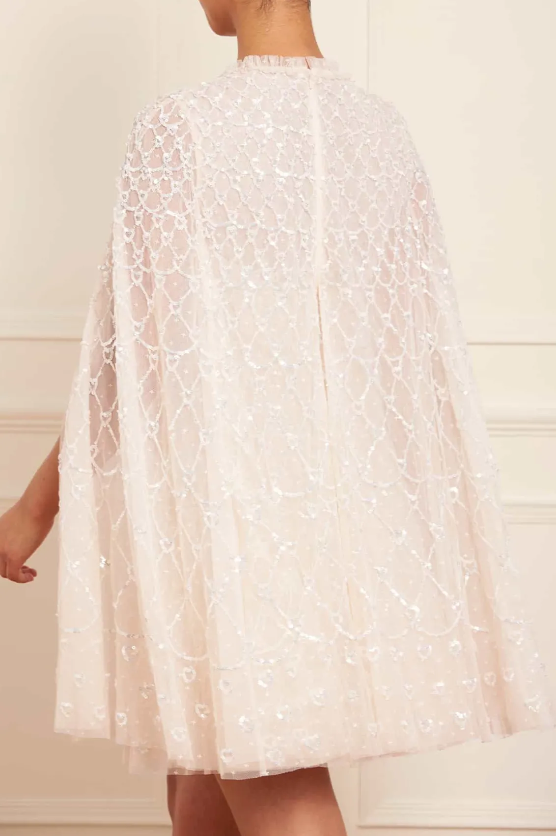 Wedding Wardrobe | Bridal^Needle & Thread Heart Lattice Micro Mini Dress Champagne
