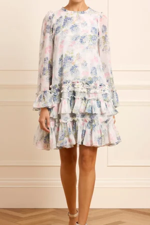 Wedding Guest | Day Dresses^Needle & Thread Hydrangea Chiffon Round Neck Mini Dress Multi