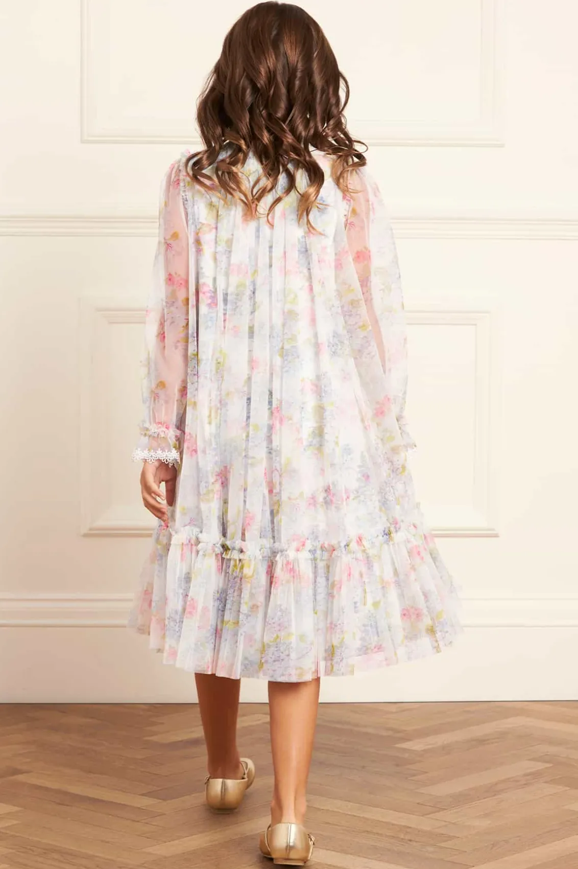 Kids Printed Dresses | Kids Responsibly Sourced^Needle & Thread Hydrangea Long Sleeve Kids Dress Multi