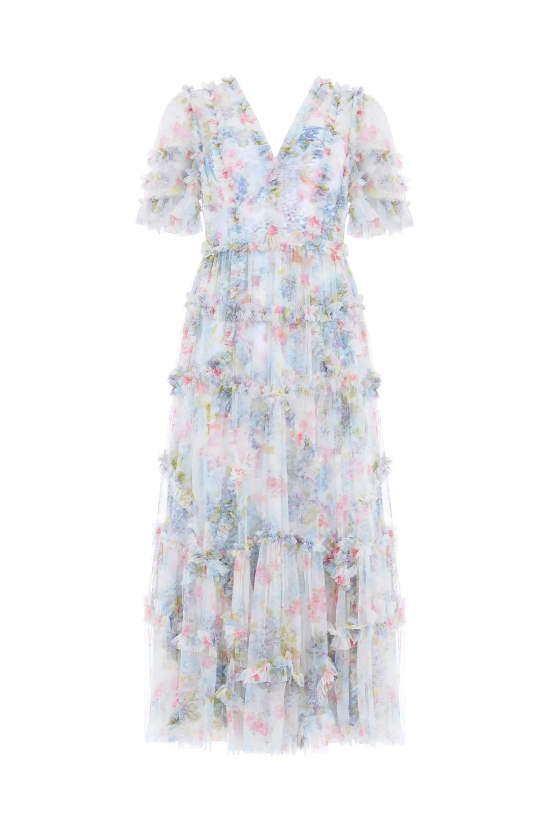 Wedding Guest | Evening Dresses^Needle & Thread Hydrangea Ruffle Ballerina Dress Multi
