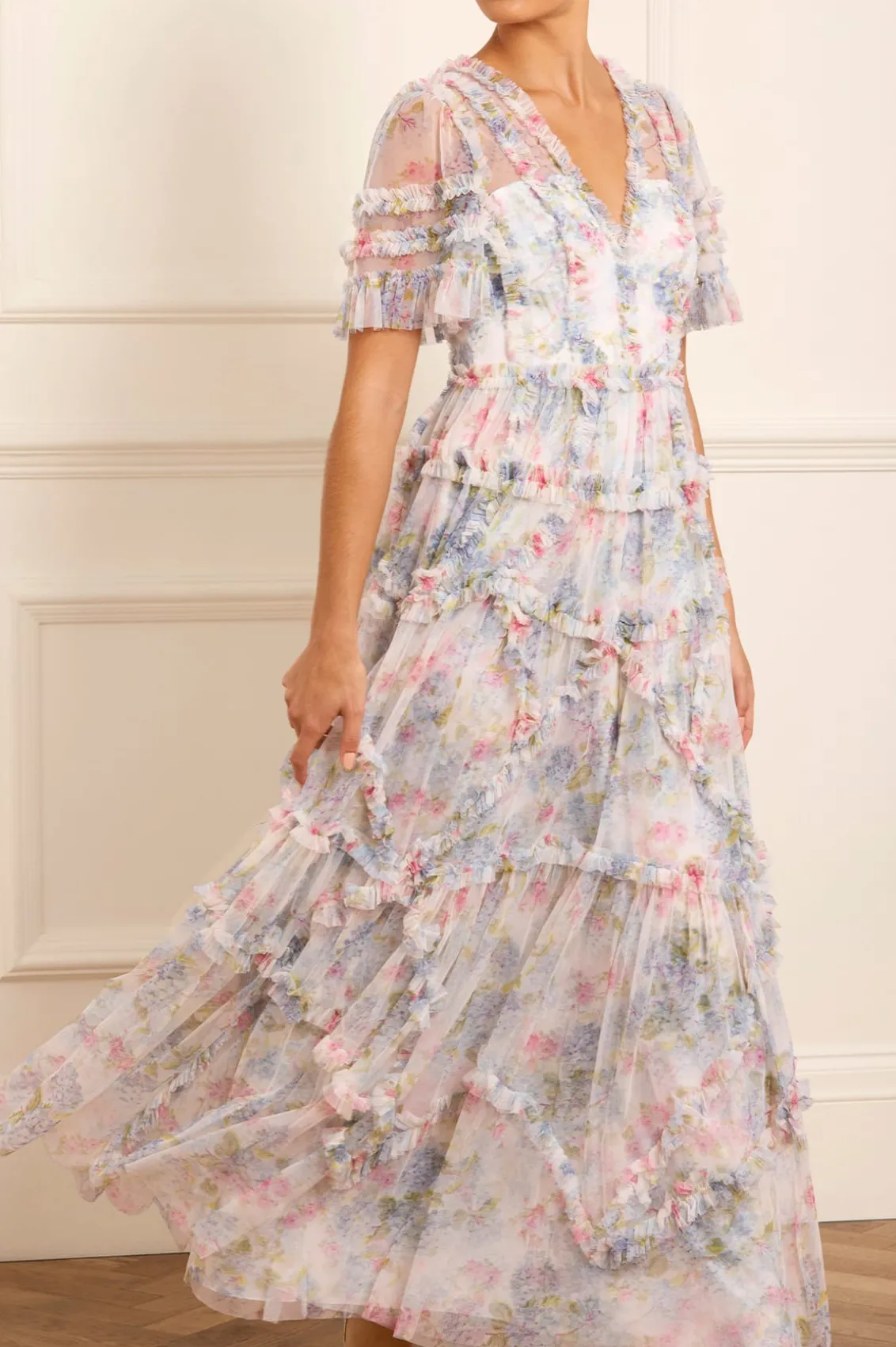 Wedding Guest | Evening Dresses^Needle & Thread Hydrangea Ruffle Gown Multi