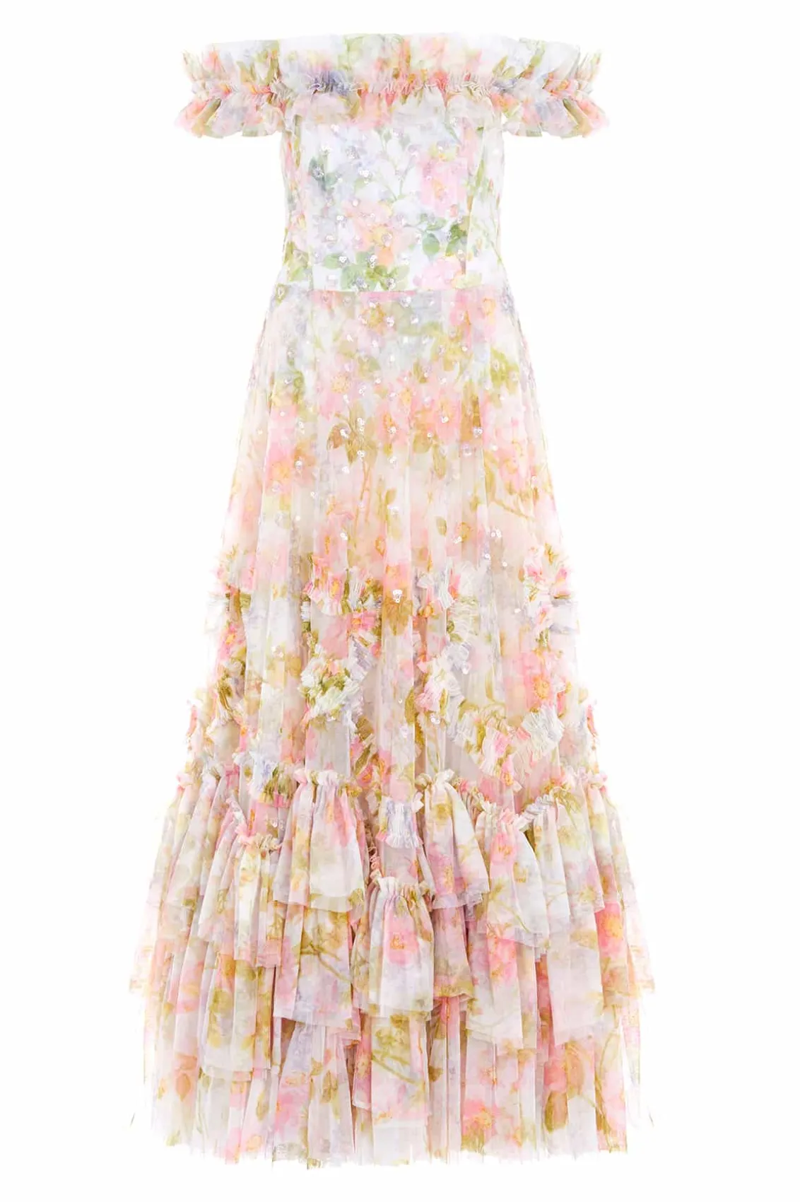 Evening Dresses | Printed Dresses^Needle & Thread Immortal Rose Off-Shoulder Ankle Gown Multi