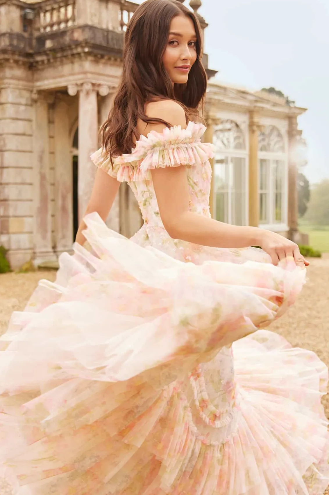 Evening Dresses | Printed Dresses^Needle & Thread Immortal Rose Off-Shoulder Ankle Gown Multi