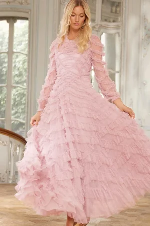 Evening Dresses | Responsibly Sourced^Needle & Thread Lana Round Neck Gown Purple