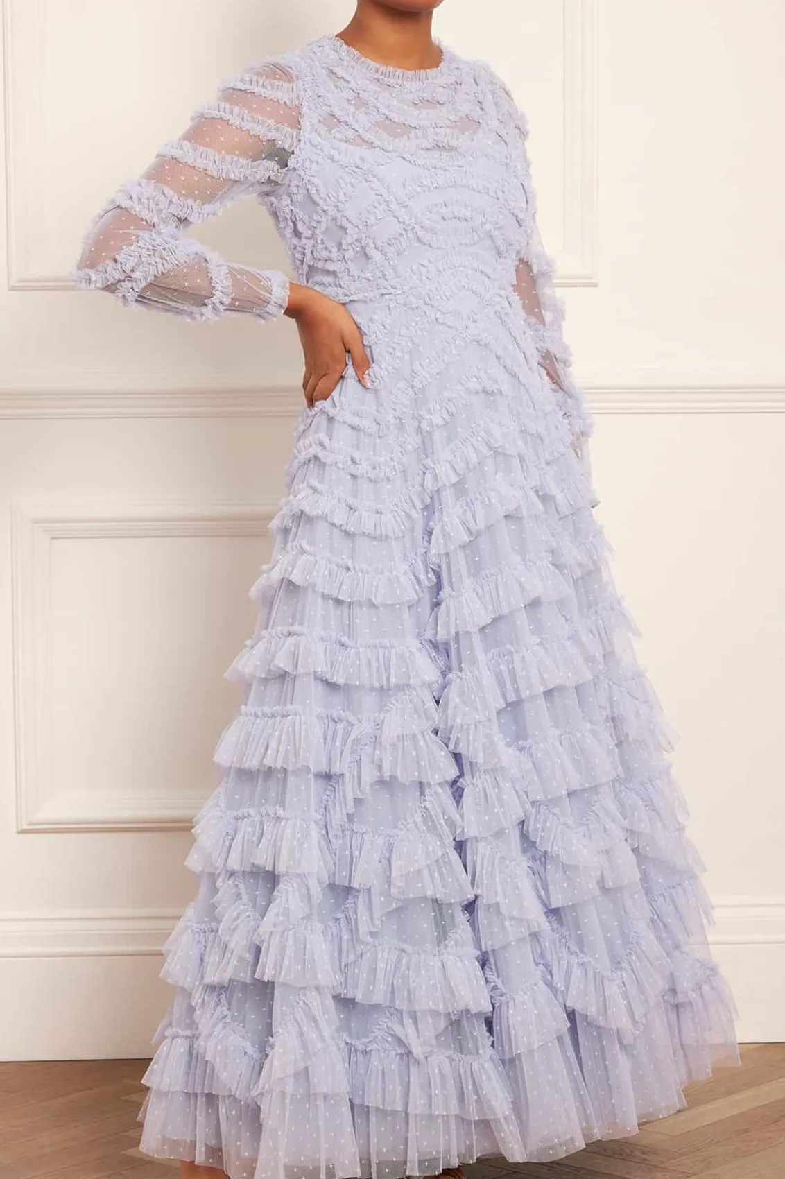 Evening Dresses | Responsibly Sourced^Needle & Thread Lana Round Neck Gown Blue