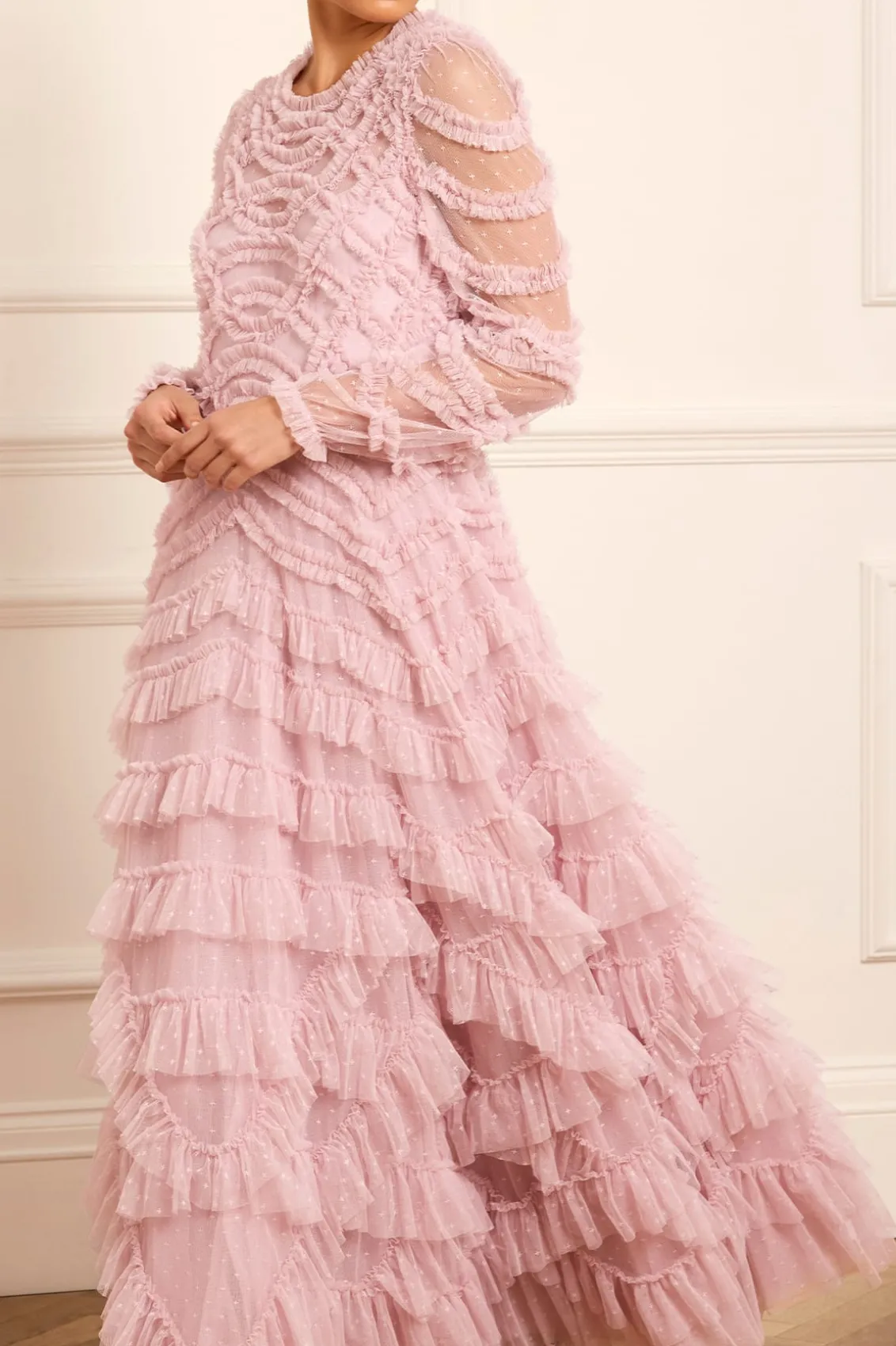 Evening Dresses | Responsibly Sourced^Needle & Thread Lana Round Neck Gown Purple