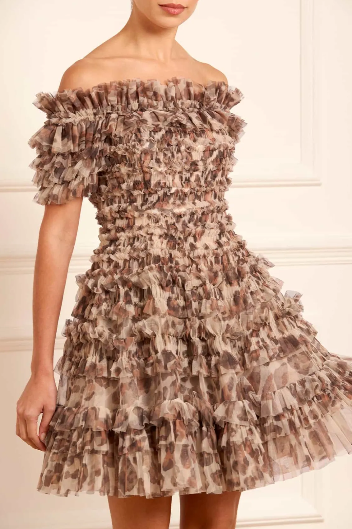 Mini Dresses^Needle & Thread Leopard Lisette Off-Shoulder Micro Mini Dress Multi