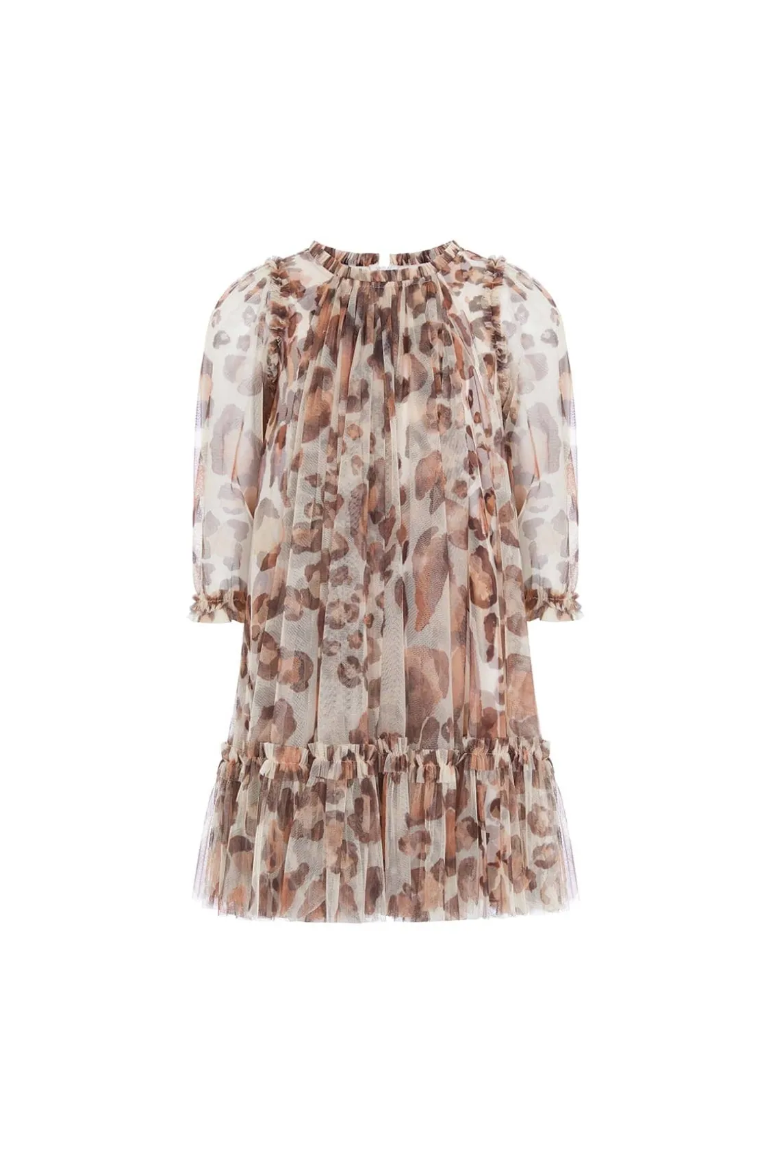 Kids Printed Dresses | Kids Responsibly Sourced^Needle & Thread Leopard Long Sleeve Kids Dress Multi