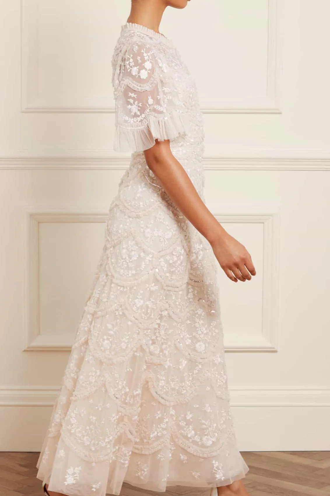 Bridal | Embellished Dresses^Needle & Thread Lily Bloom Ankle Gown Champagne