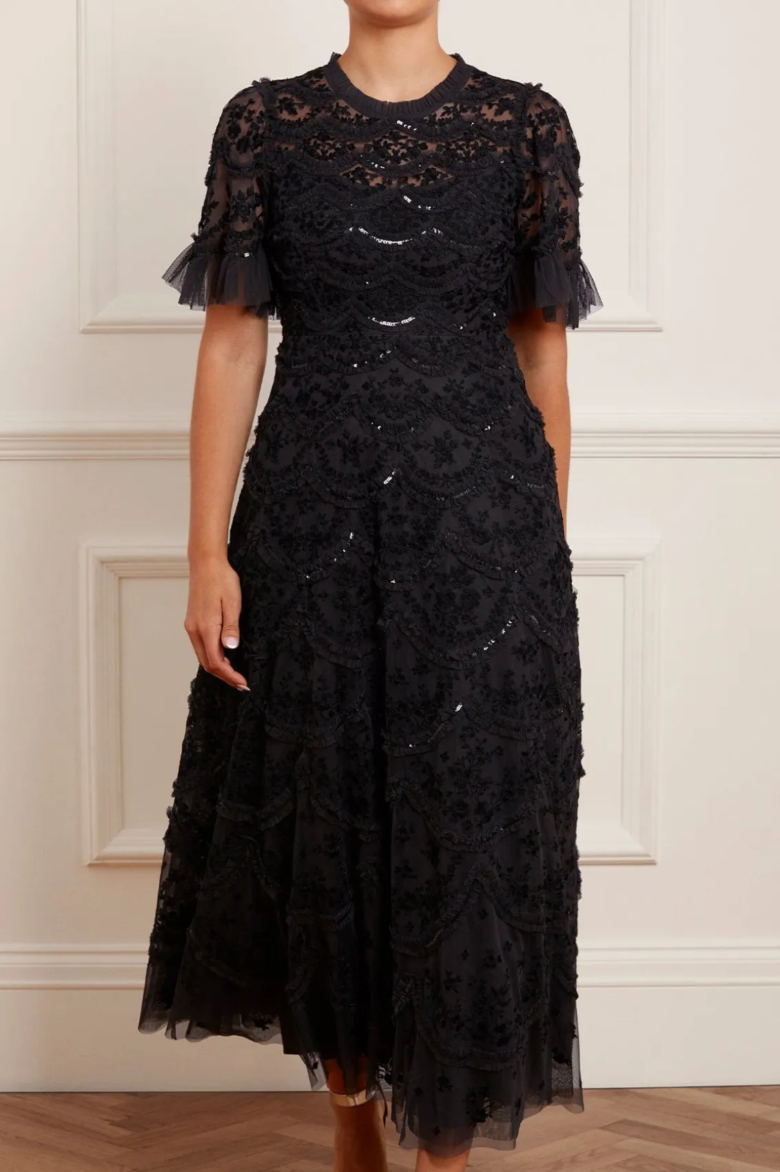 Evening Dresses | Embroidered Dresses^Needle & Thread Lily Bloom Ankle Gown Black