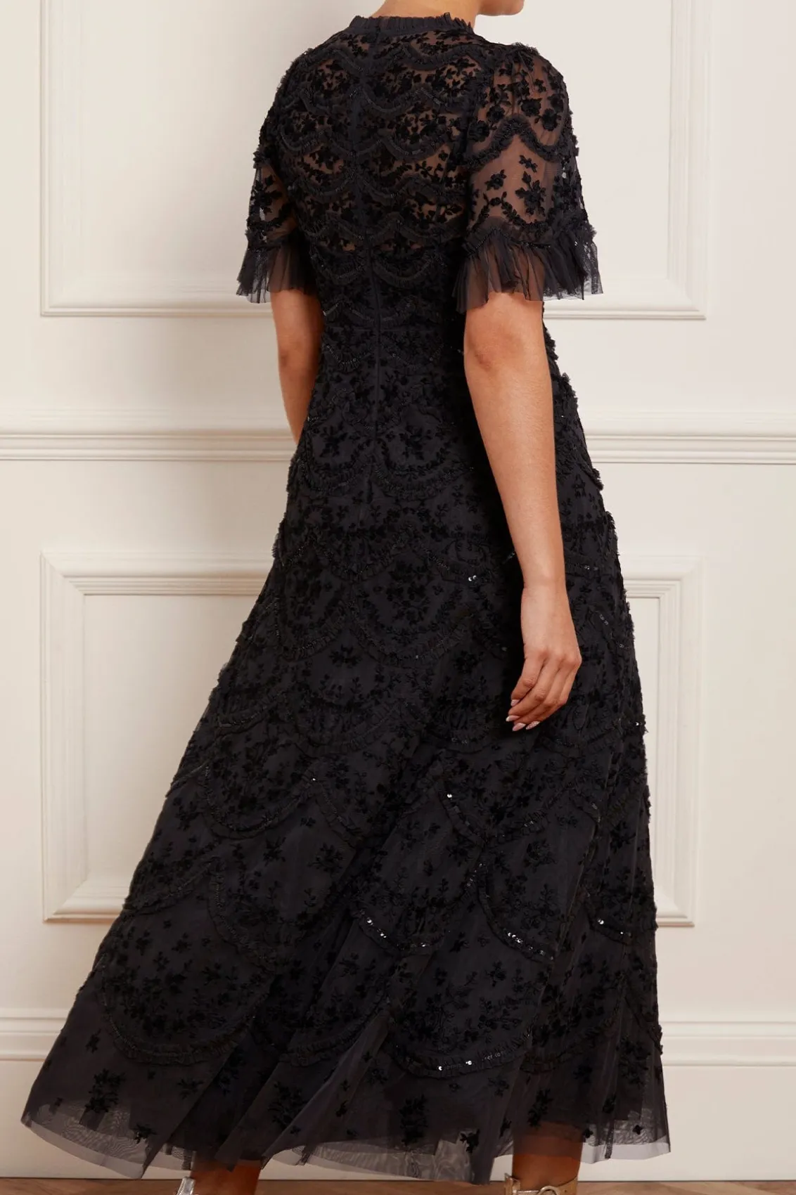 Evening Dresses | Embroidered Dresses^Needle & Thread Lily Bloom Ankle Gown Black