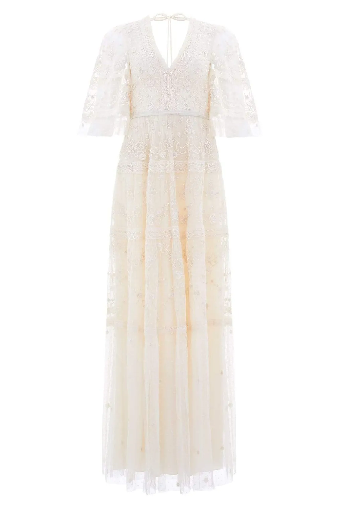 Bridesmaid | Bridal^Needle & Thread Lottie Lace Gown Champagne