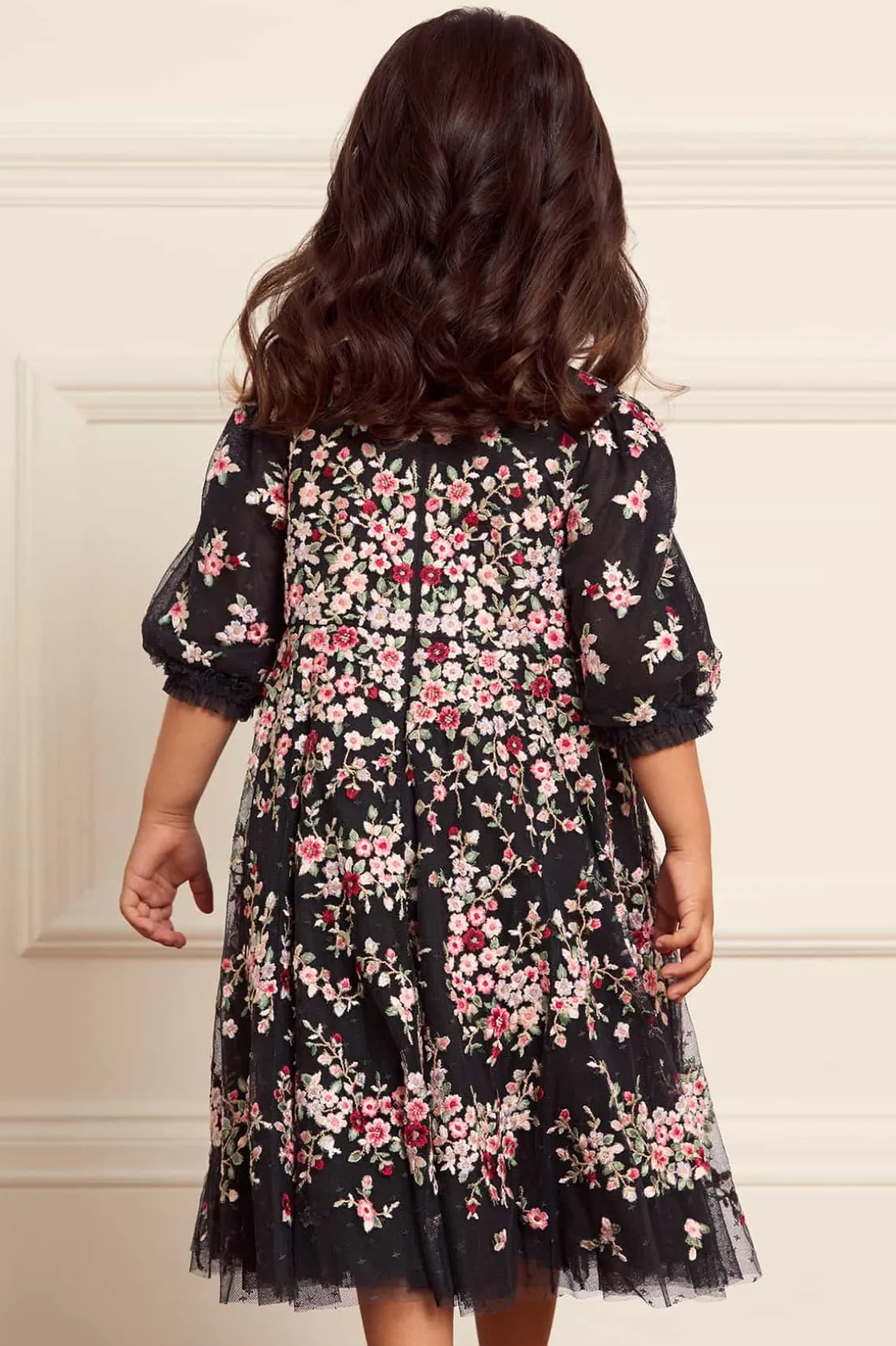 Mummy & Me | Kids Embroidered Dresses^Needle & Thread Lunaria Wreath Kids Dress Black