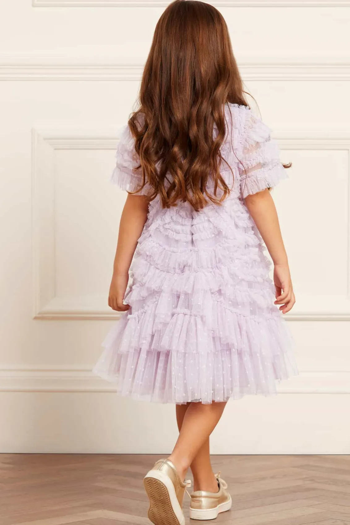 Kids Responsibly Sourced^Needle & Thread Marilla Ruffle Kids Dress Purple